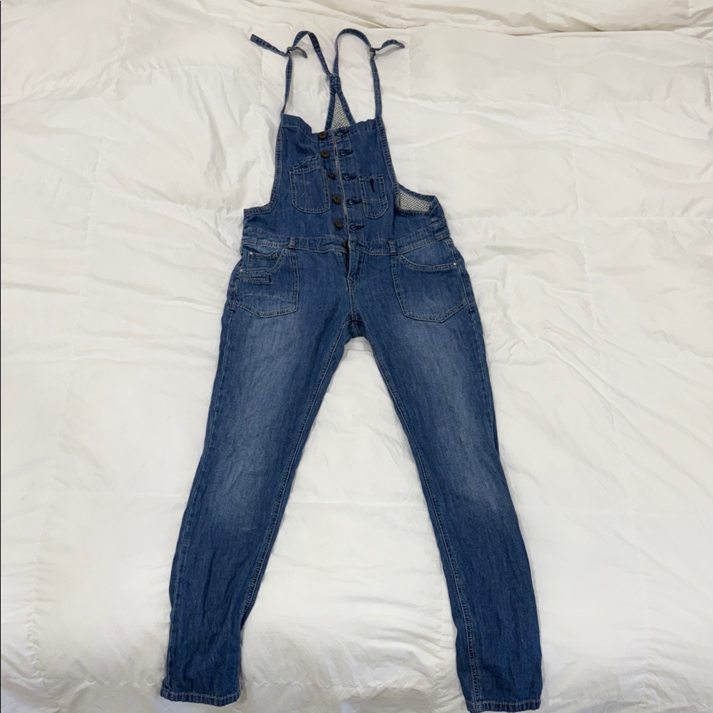 Wet Seal Dark Blue Denim Overalls